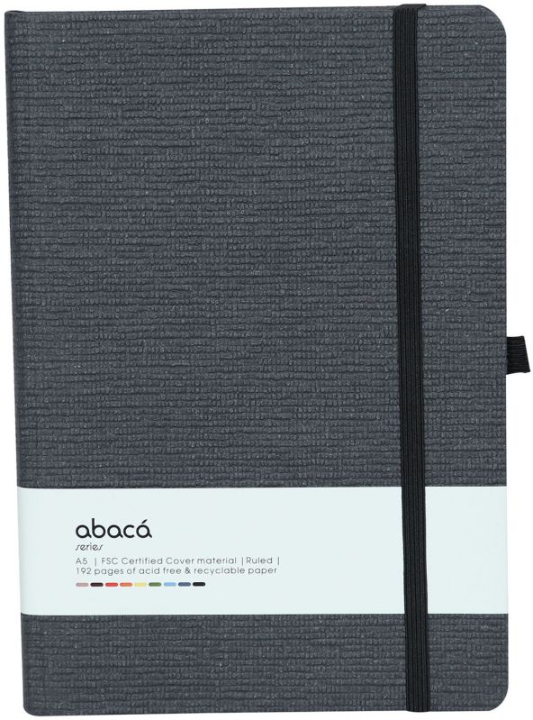 Comma Abaca A5 Hard Bound Note Book - Black