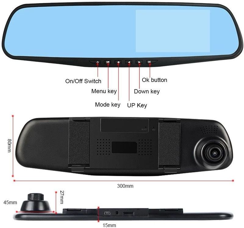 i smart k11 black dvr mirror box