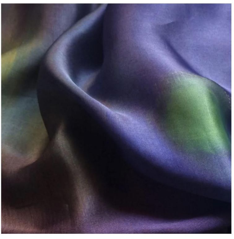 Abstract Design in Purple and Yellow Orbs Printed Fabric