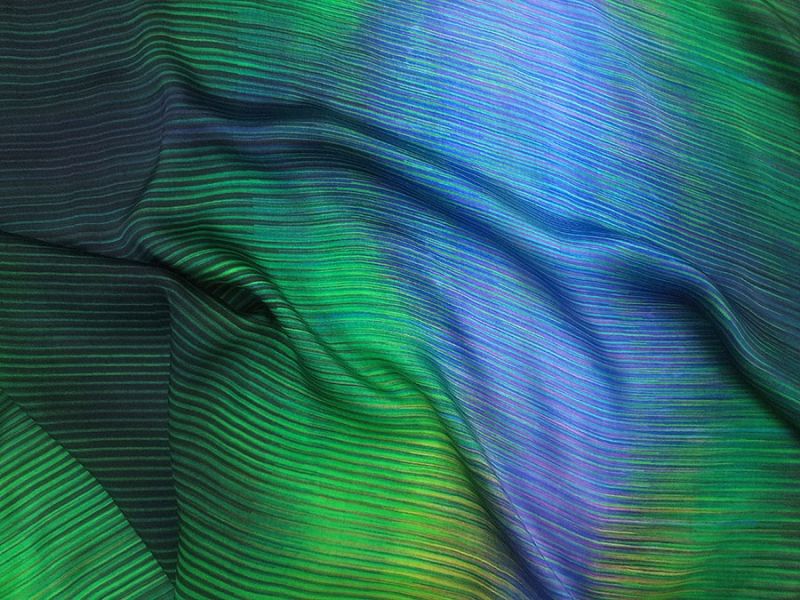 Blue Green Printed Fabric