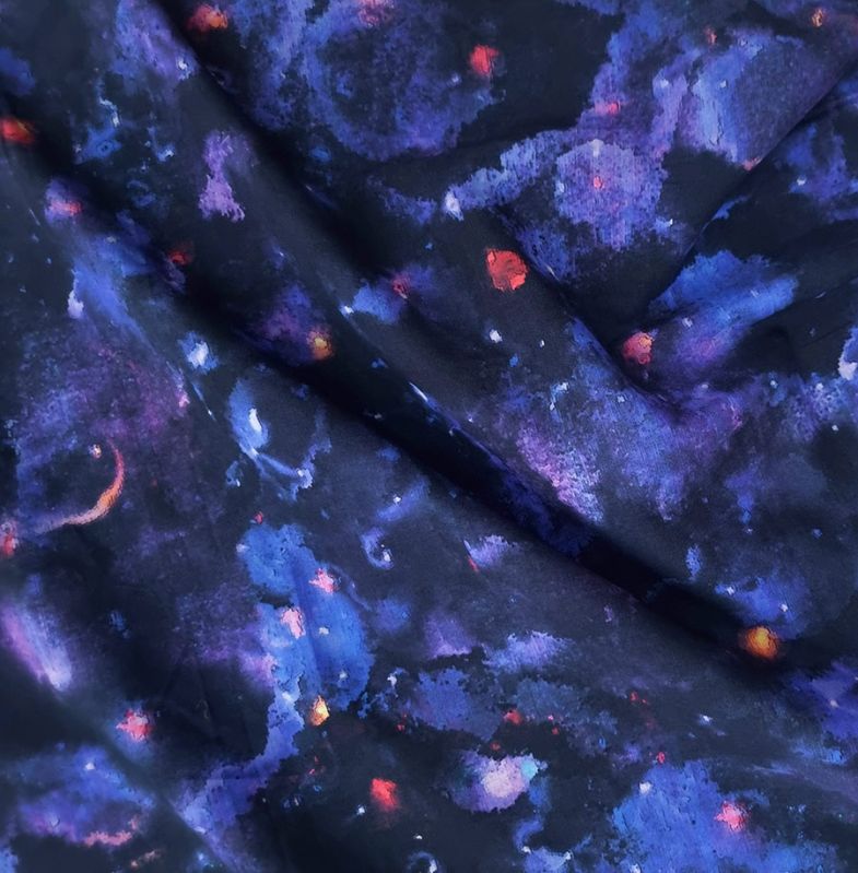 Voilet Night Printed Fabric