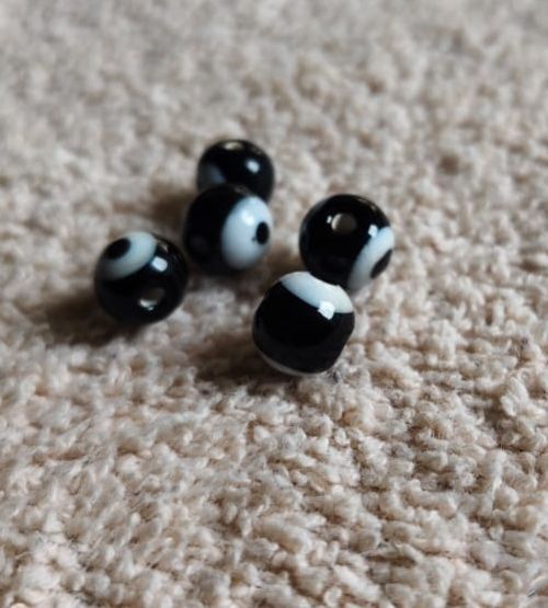 Black Evil Eye Glass Beads