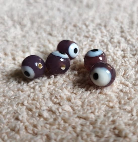 Light Purple Evil Eye Glass Beads