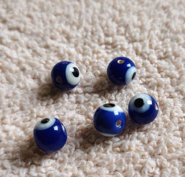 Navy Blue Evil Eye Glass Beads