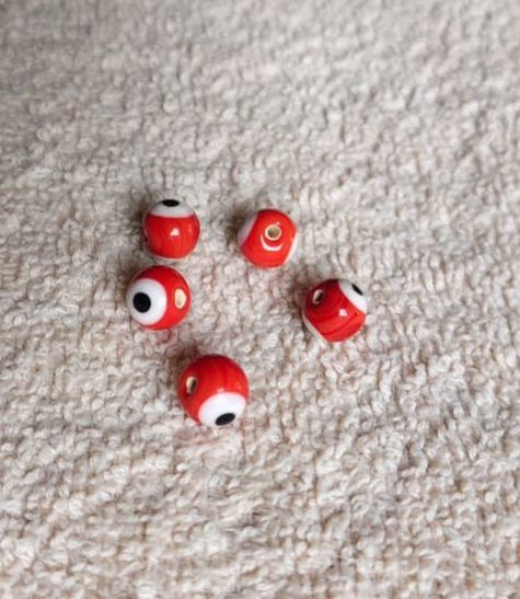 Red Evil Eye Glass Beads