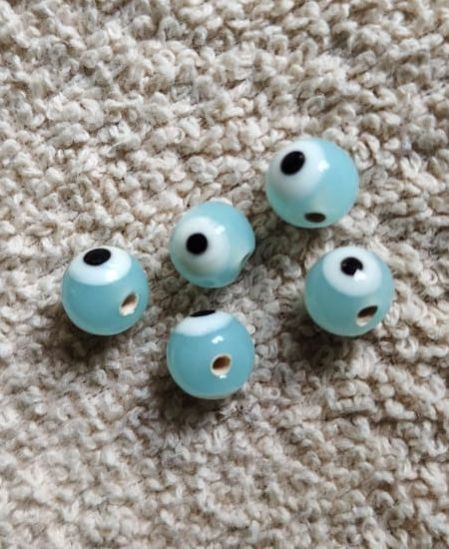 Sky Blue Evil Eye Beads