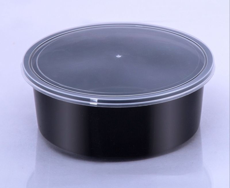 750ml Black Round Plastic Container