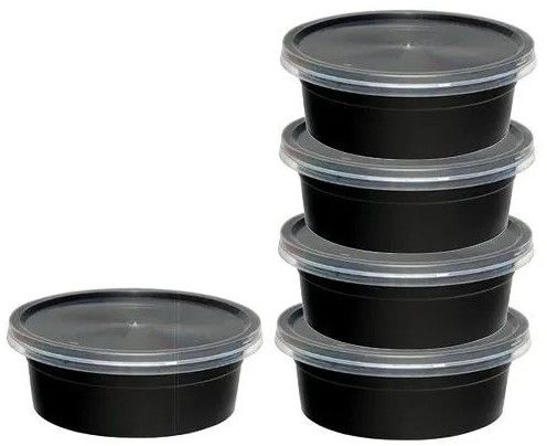 Black 100ml Plastic Round Container