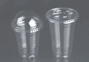 Plain Plastic Glass With Dome Lid