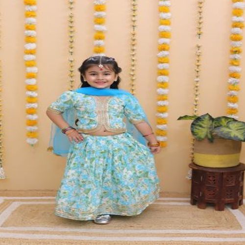 Cotton Girls Designer Lehenga Choli, Color : Multicolors