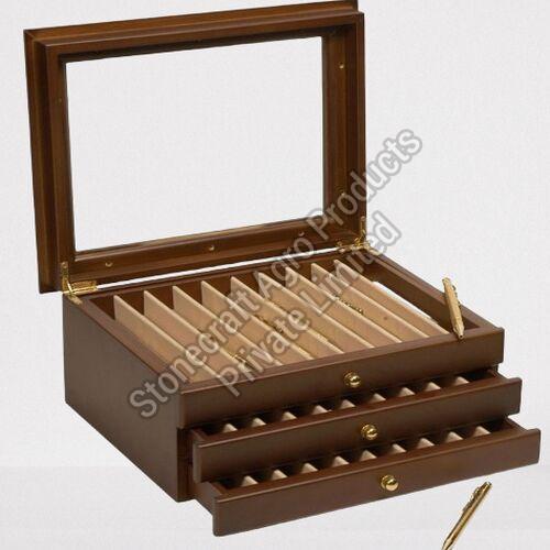 3 Layer Wooden Box Pen Storage Box
