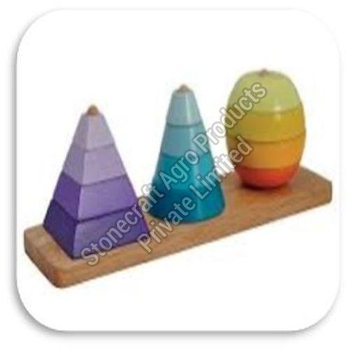 Plain Wood Kids 3D Shape Builder Set Toy, Technics : Machine Made