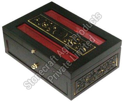 Black Wood Wooden Storage Box