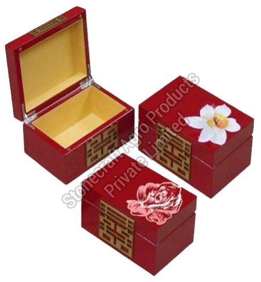 Red Floral Foil Wooden Gift Box