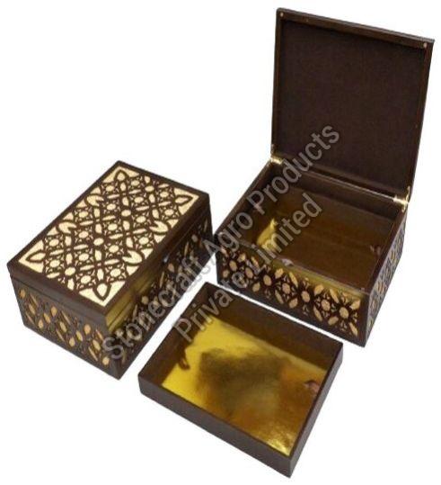 Wooden Gold Finish Gift Box