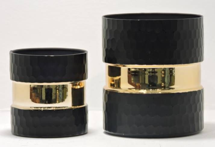 gold black flower vases
