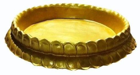 4 Inch Fiber Golden Haldi Urli