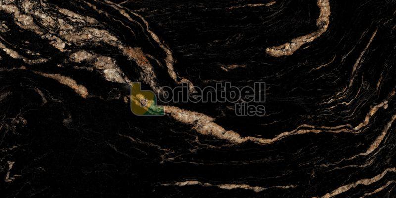 800X1600mm Super Gloss Black Golden Marble