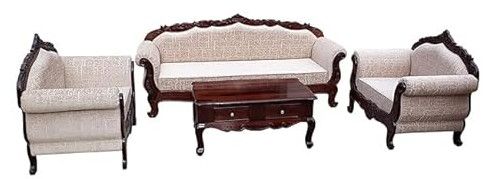 5 Seater Solid Wood Handcarved Sofa Set