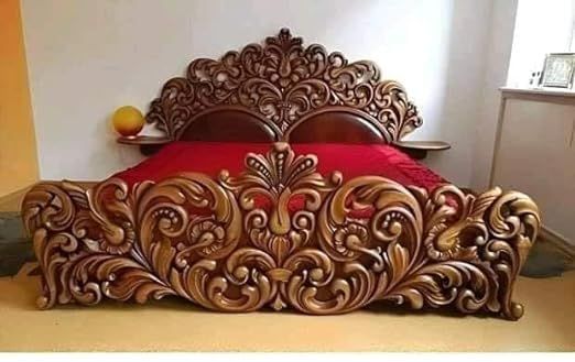 Solid Teak Wood Royal Hand Crafted Double Bed