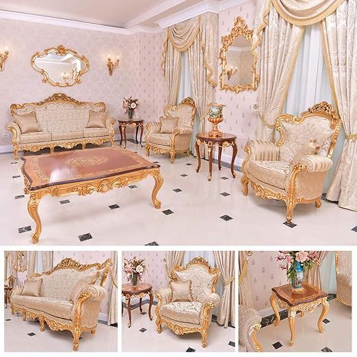 Solid Teak Wooden Handcarved Luxury Sofa Set