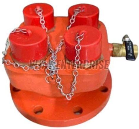 gun metal 4 way fire breeching inlet valve