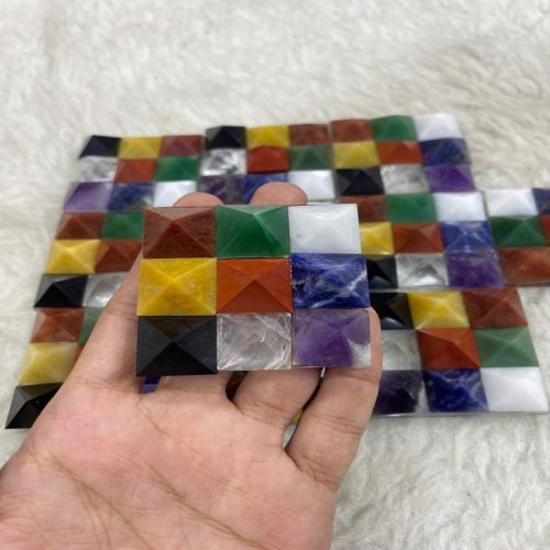 Crystal Multicolor 9 Grah Pyramid Plate for Healing