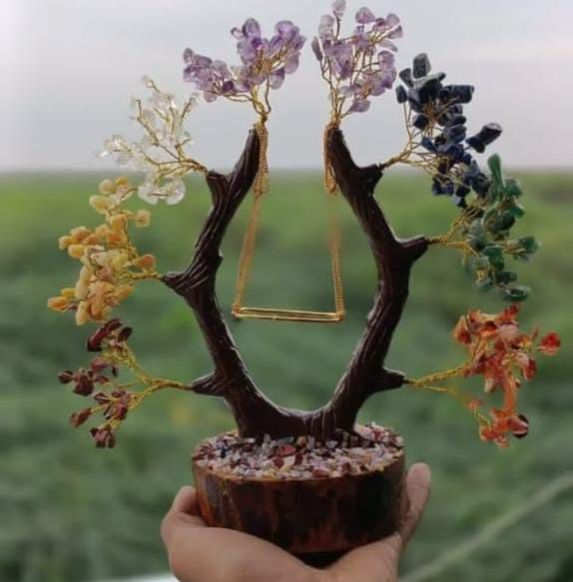 Multicolor Crystal 7 Chakra Beads Tree