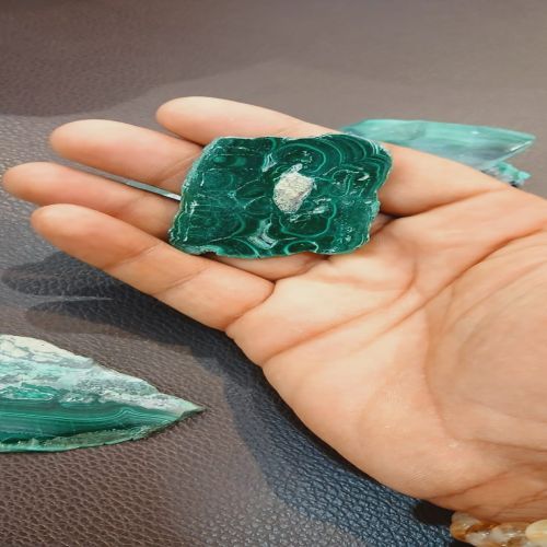 Natural Malachite Tumbled Stone, Color : Green