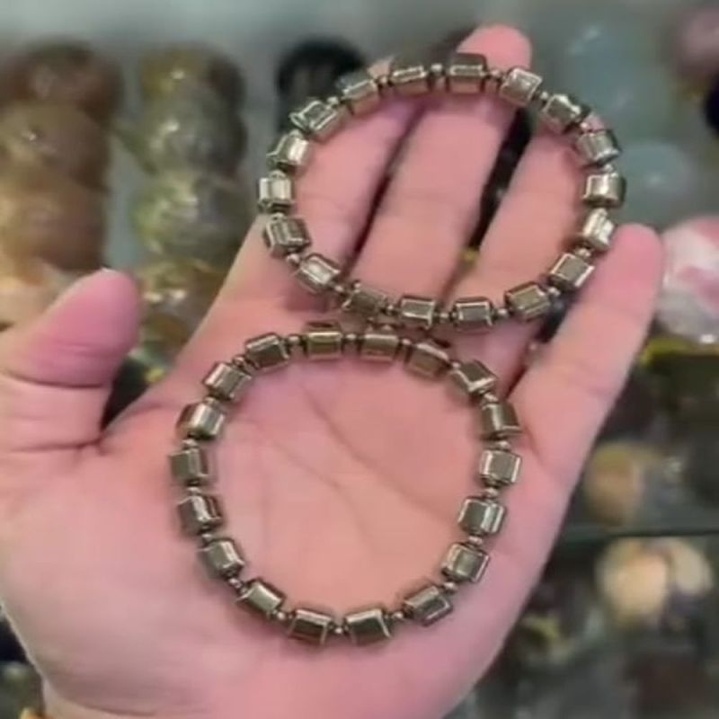 Natural Pyrite Square Bracelet