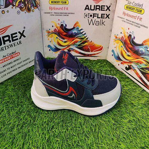 Aurex Mens Blue Relaxed Fit Leather Sports Shoes