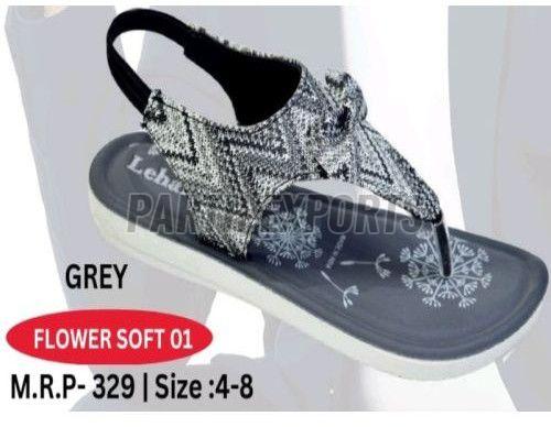 Flower Soft-01 Ladies Grey Printed EVA Slipper