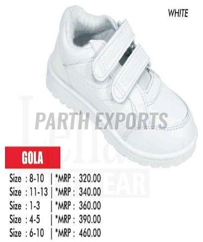 Gola White PU Leather Boys School Shoes