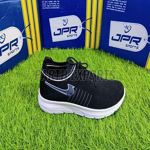 JPR Mens Black Running Leather Sports Shoes