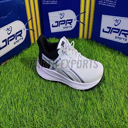 JPR Mens White Comfort Fit Running Leather Sports Shoes