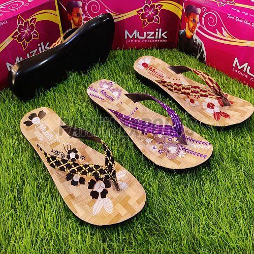 Muzik Ladies Printed EVA Slipper, Color : Multicolor 4-8 Inch