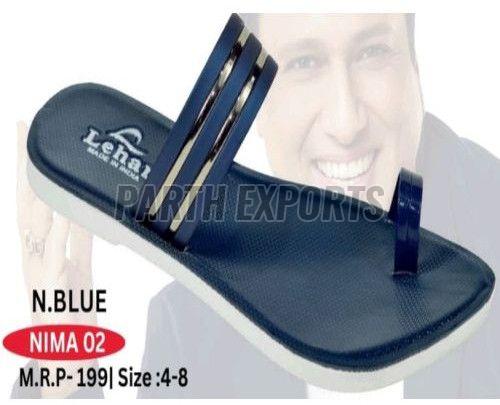 Nima-02 Ladies Navy Blue PU Leather Slipper