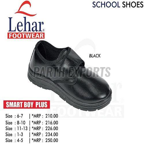 Smart Boy Plus Black PU Leather School Shoes