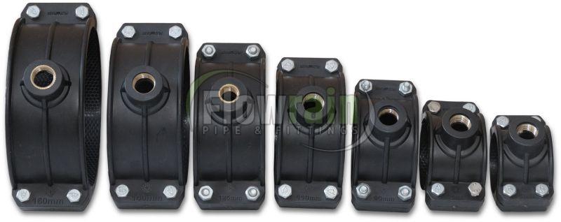 180 Mm PP Brass Threaded Black Service Saddle