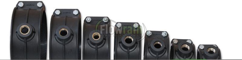 75 Mm PP Brass Threaded Black Service Saddle