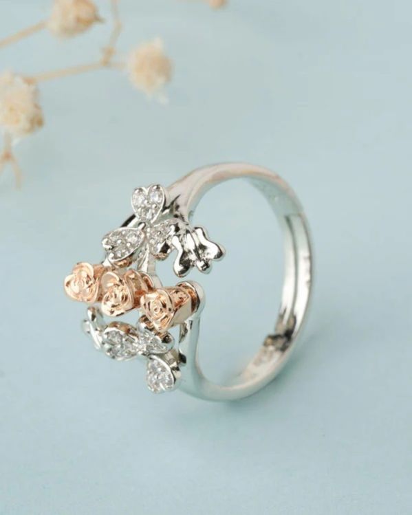Women 925 Sterling Silver Beautiful Rose Ring R01590