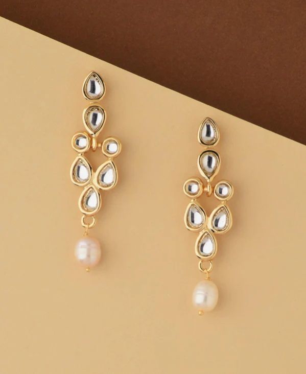 Women Ethnic Real Pearl Hanging Earring
