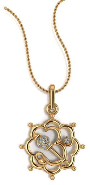 Women Om Silver Pendant with Chain