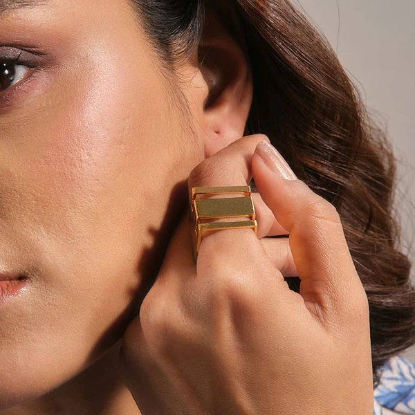 Women Squared Statement Ring