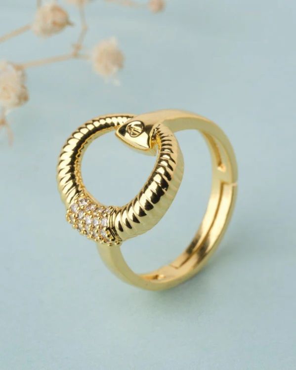 Women Sterling Golden Metallic Ring