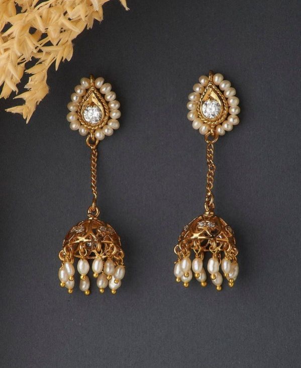 Women Traditional Pearl Hanging Earrings