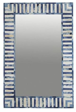 Bone Inlay Mirror Frame Traditional Elegant Design