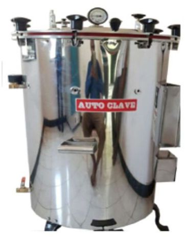 Labbazaar Mushroom Spawn Autoclave, Color : Silver, Grey