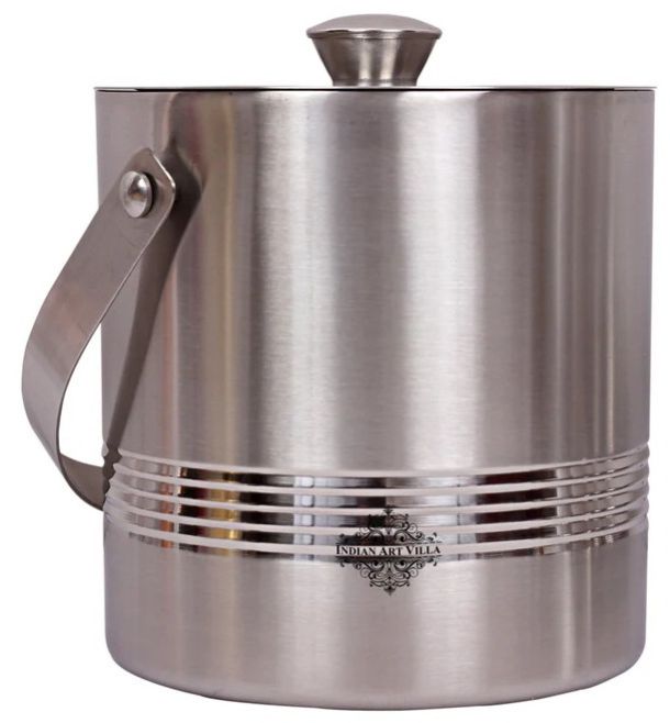 Indian Art Villa Pure Steel Lining Design Ice Bucket 1700 Ml