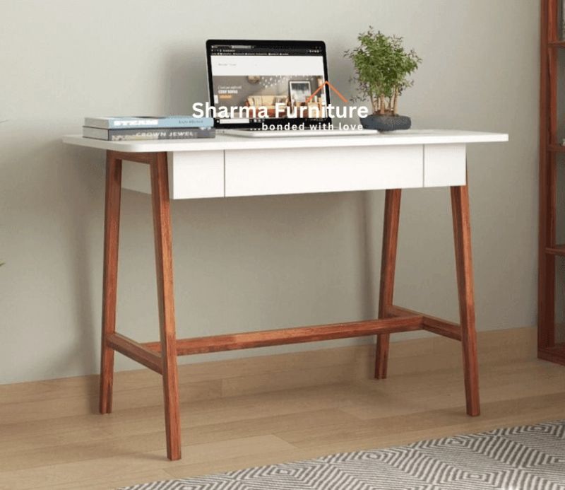 Ambra Study Table with Frosty White Drawer